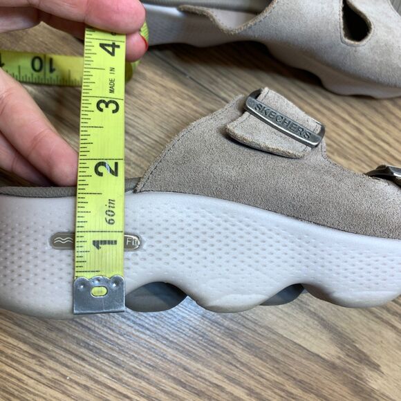 Skechers Women's Go Walk Massage Fit Sweet Talk Slide Sandals Taupe Size: 8 - Picture 8 of 11